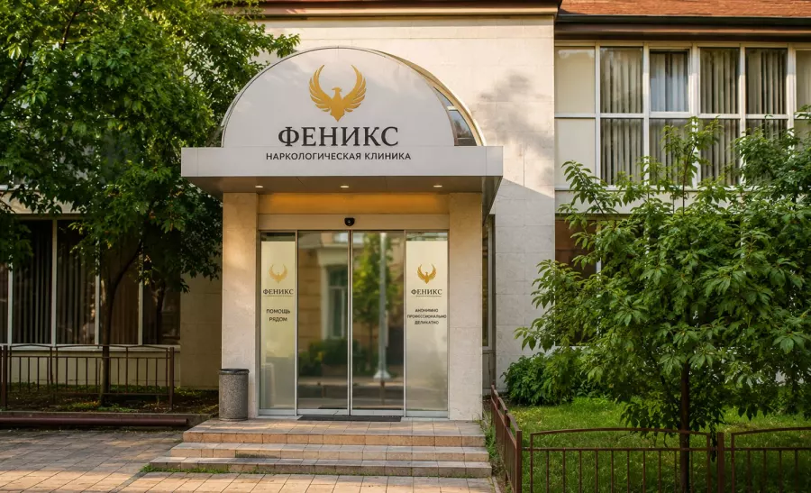 Вход в наркологическую клинику «Феникс» в Таре